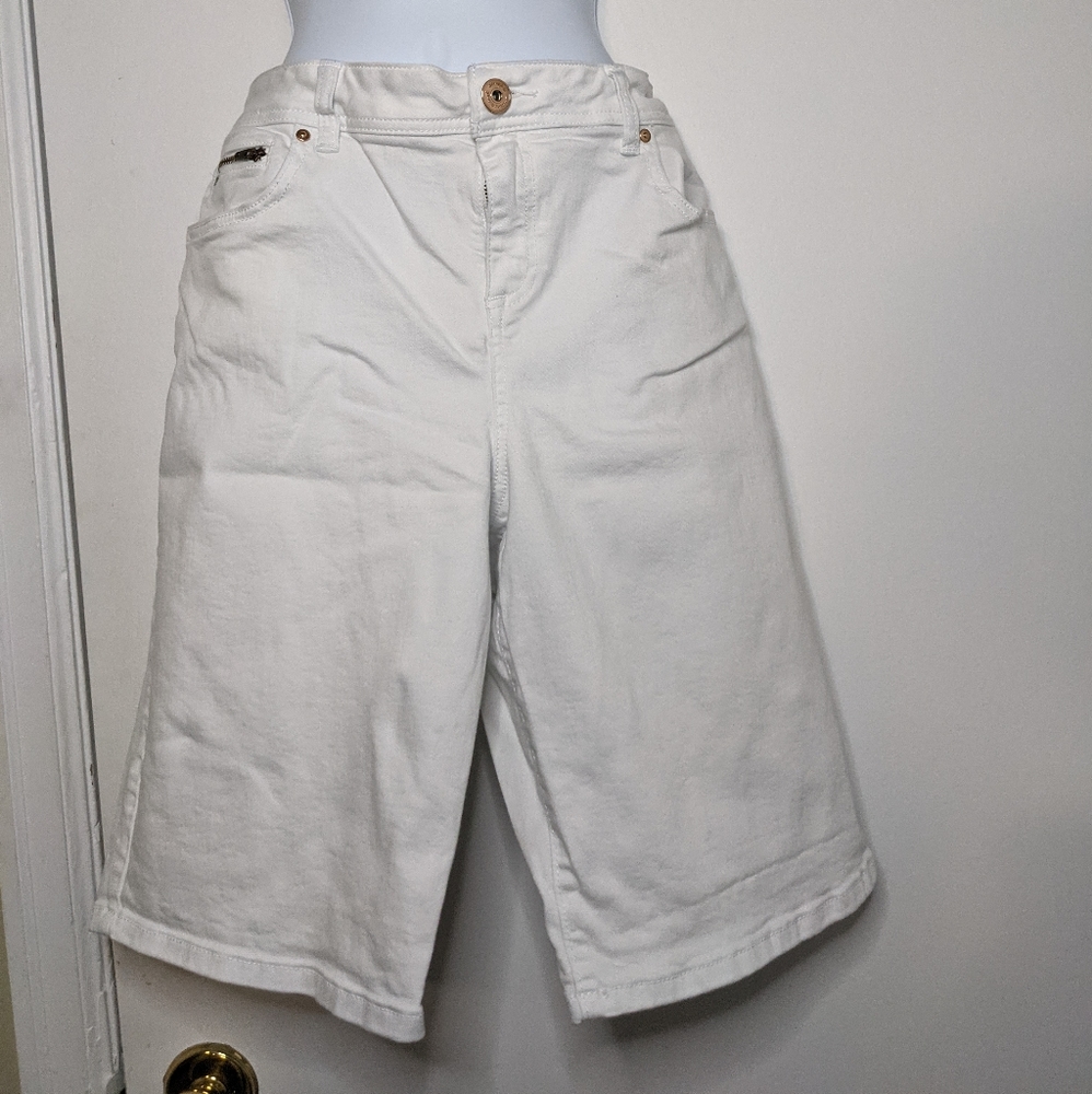 INC size 14 white denim shorts